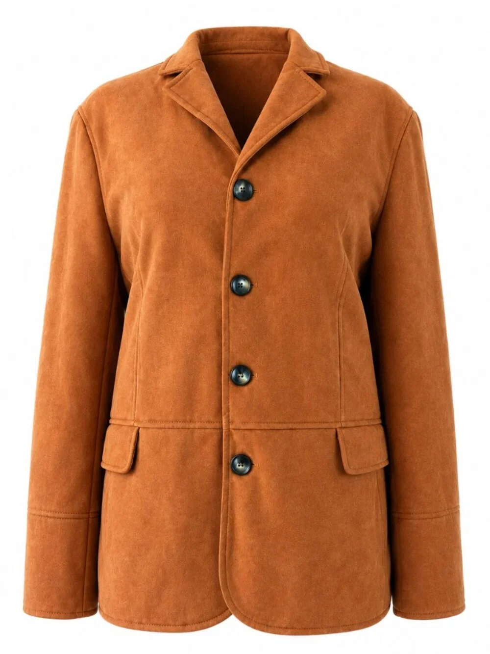 Mens Brown Suede Look Blazer Jacket New | 238